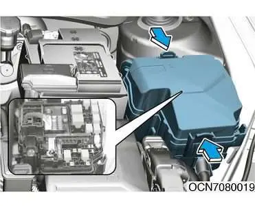 Hyundai Elantra (2021-2022) – блок предохранителей и реле