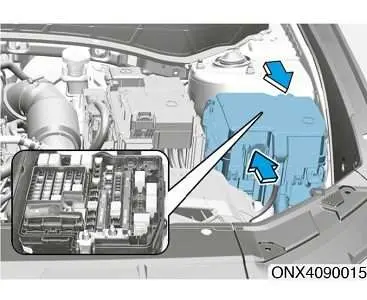 Hyundai Tucson NX4 (2021-2022) – блок предохранителей и реле