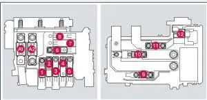 Плагин-гибрид Volvo V60 (2014-2018) — блок предохранителей