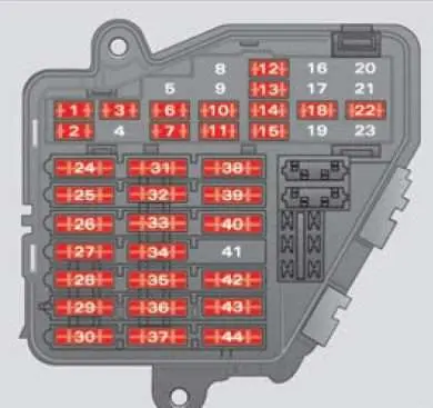 Seat Exeo (2008-2009) – блок предохранителей и реле