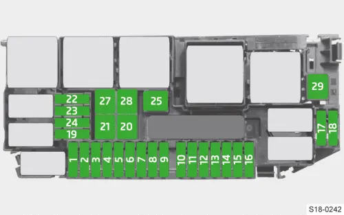 Skoda Kamiq (2019-2020) – блок предохранителей и реле
