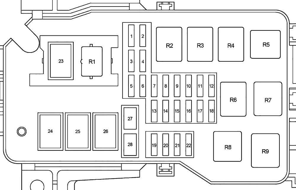 Toyota Tacoma (1998-2000) — блок предохранителей и реле