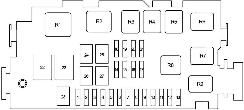 Toyota Tacoma (2001-2004) — блок предохранителей и реле