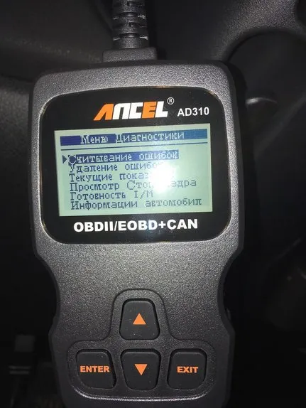 Скриншот диагностики Ancel AD310