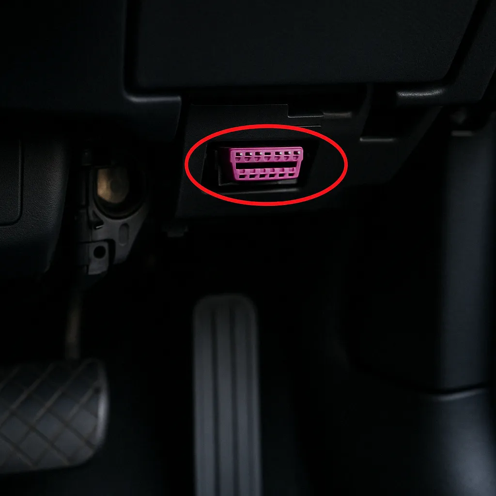 Порт OBD2 в Audi Q3 (8U) (2011–2018, включая праворульные версии)
