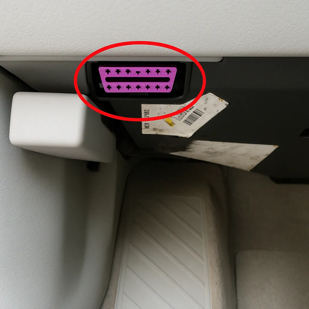 Порт OBD2 в Audi A8 (D3) (2003–2005)