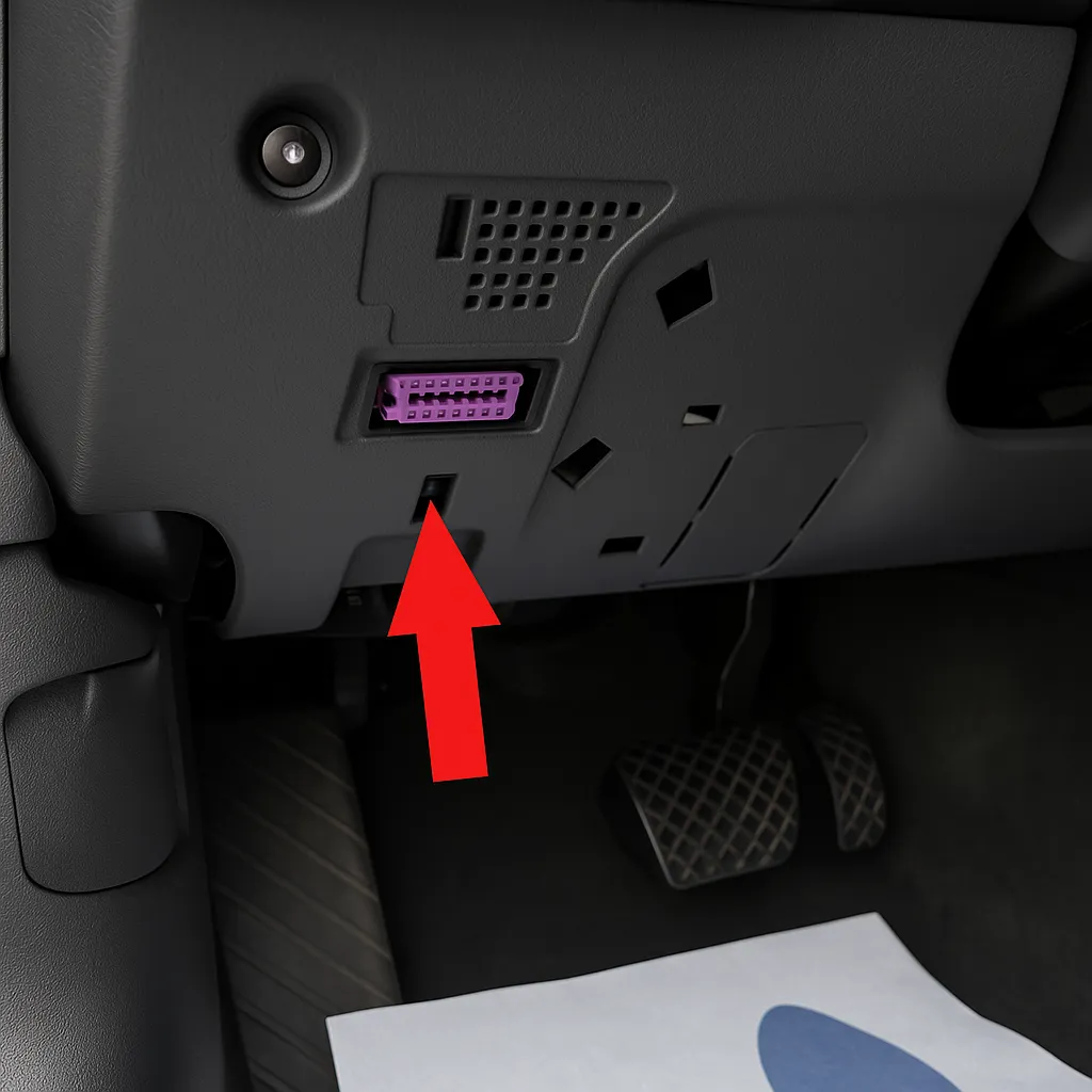 Порт OBD2 в Audi A7 (4G) (2010–2014)