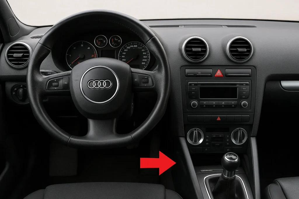 Порт OBD2 в Audi S3 (8L) (1999–2003)