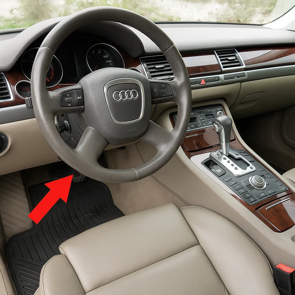 Порт OBD2 в Audi A8 (D3) (2003–2005)