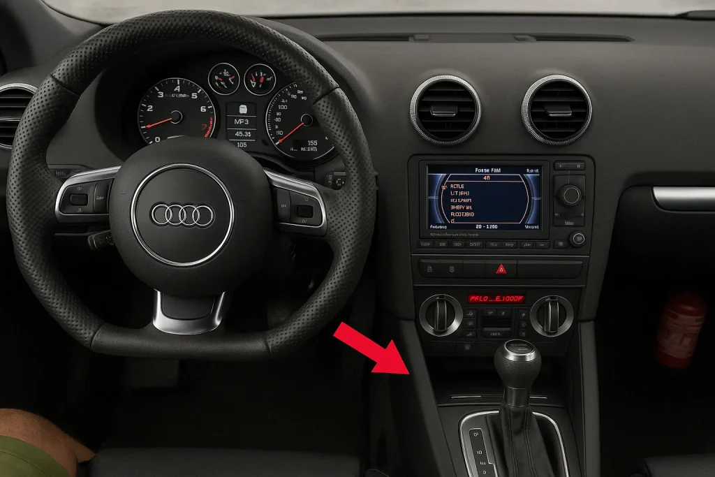 Порт OBD2 в Audi RS4 (B7) (2005–2009)