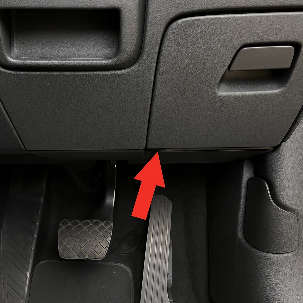 Порт OBD2 в Audi Q3 (8U) (2011–2018, включая праворульные версии)