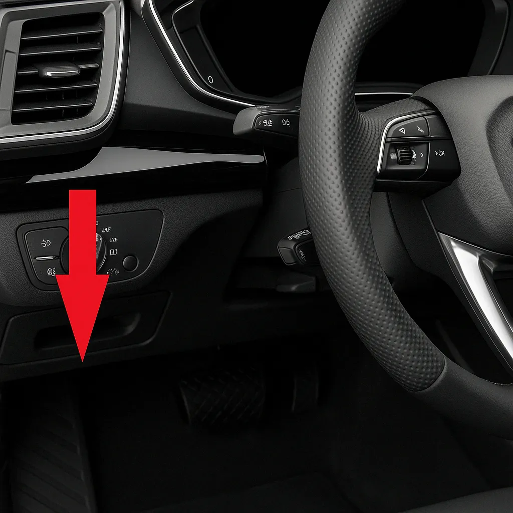 Порт OBD2 в Audi Q5 (80A) (2017–н.в.)