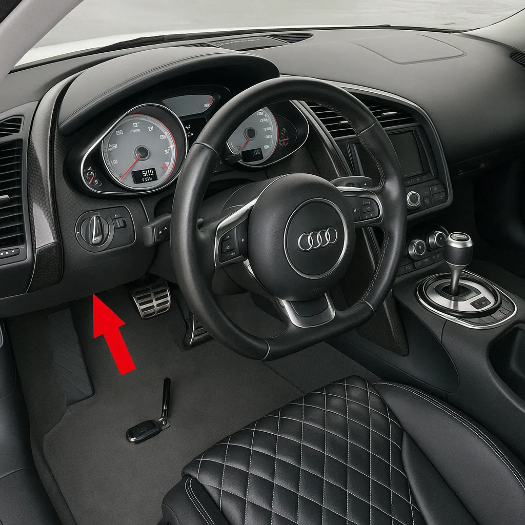Порт OBD2 в Audi R8 I (2007–2015)