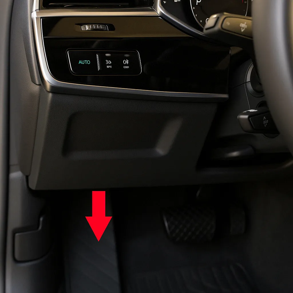 Порт OBD2 в Audi A8 (D5) (2017–н.в.)