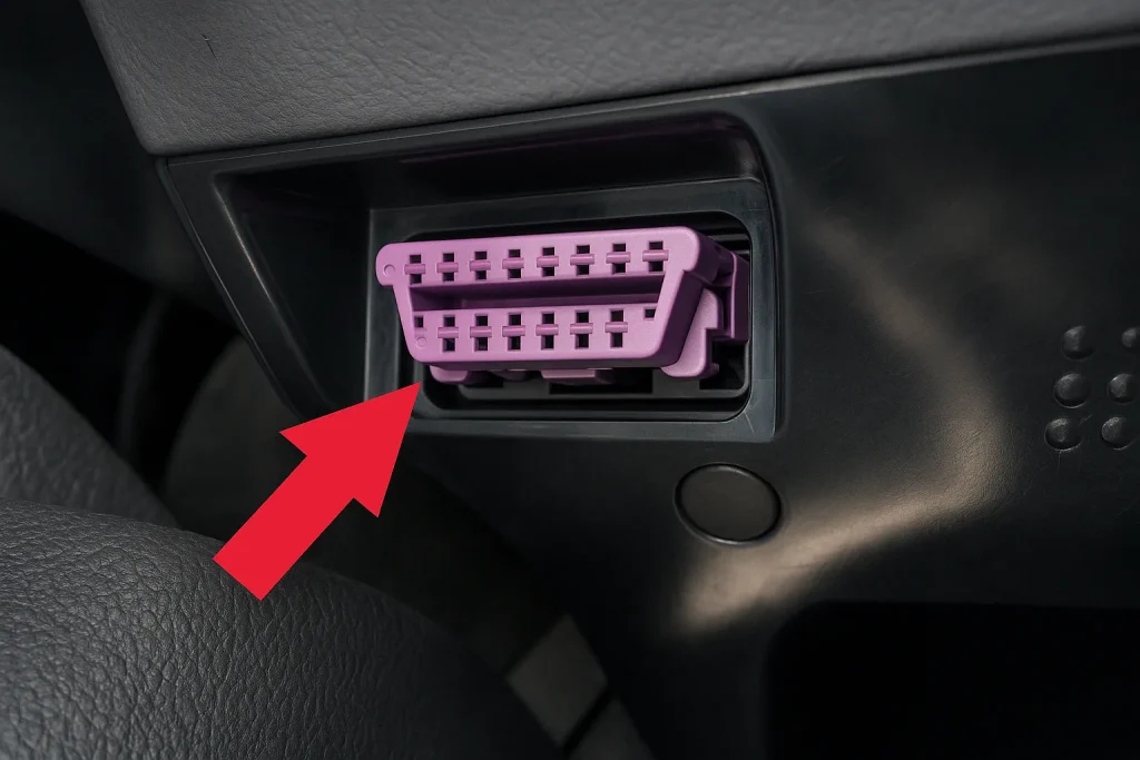 Порт OBD2 в Audi RS4 (B7) (2005–2009)