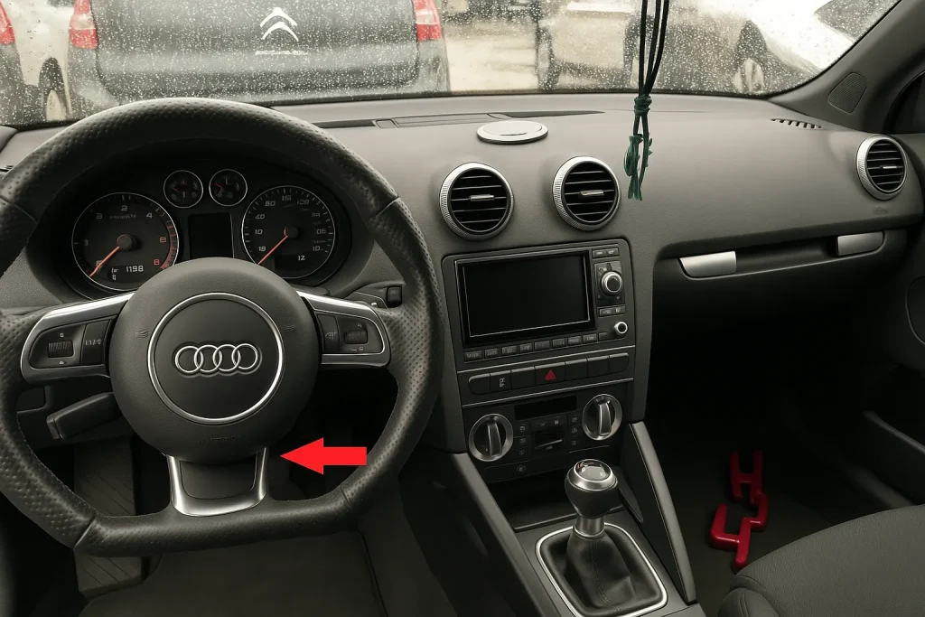 Порт OBD2 в Audi RS3 (2011–2012)