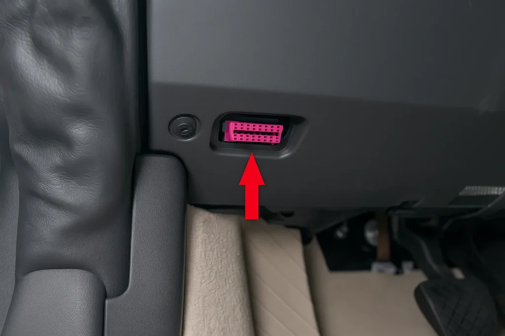 Порт OBD2 в Audi R8 I (2007–2015)