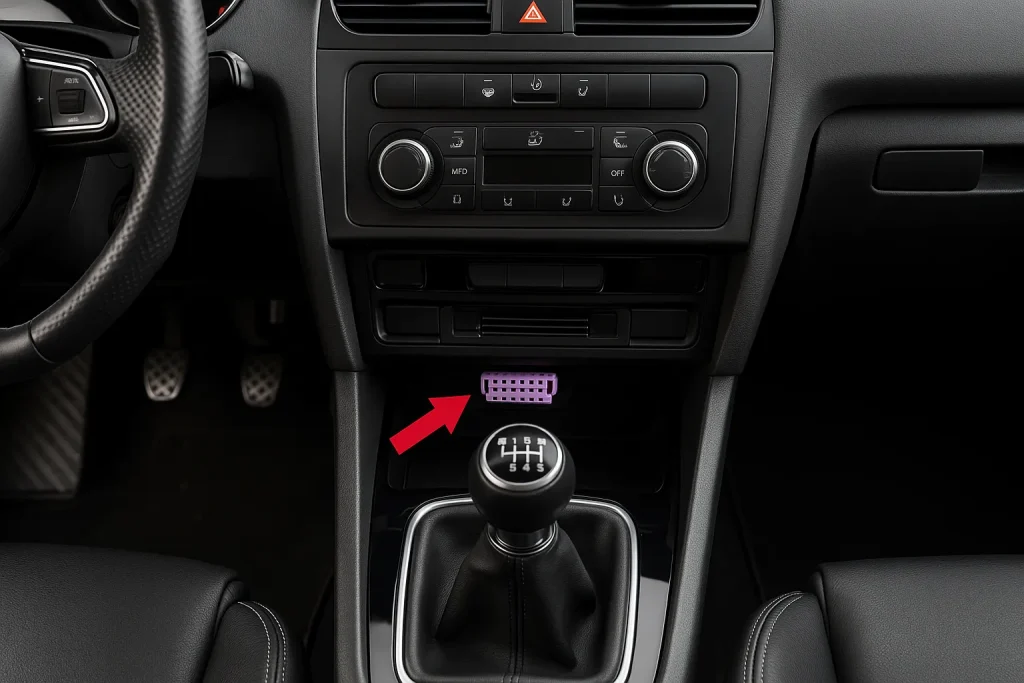 Порт OBD2 в Audi S3 (8L) (1999–2003)