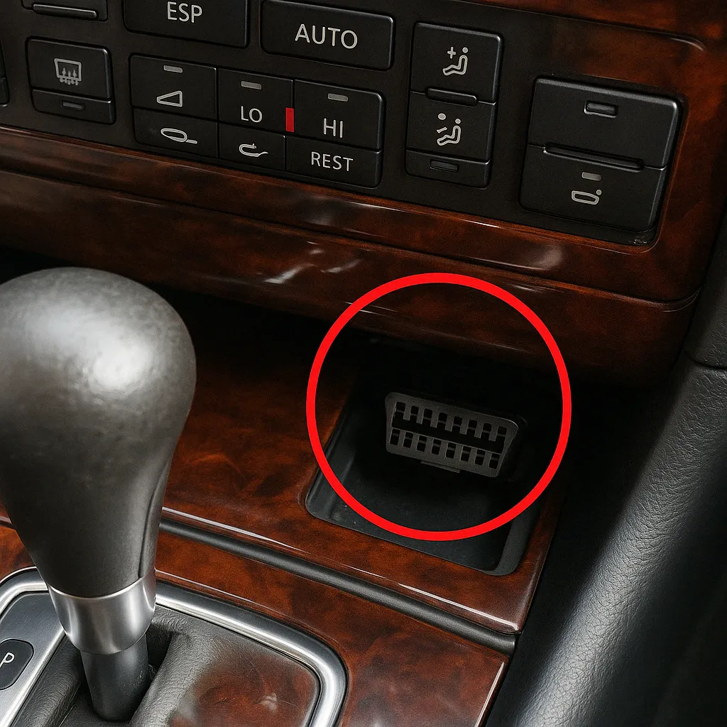 Порт OBD2 в Audi S8 (4D) (1996–2003)
