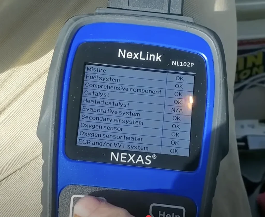 Скриншот диагностики NEXAS-NL102P